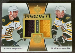 2022-23 Ultimate Collection Patrice Bergeron & Brad Marchand Ulti-Mates Game Used Jersey's front